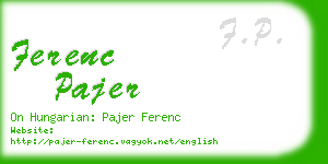 ferenc pajer business card